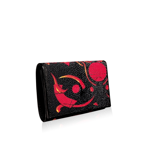 3-Abstract-D / Love between us Shagreen Medium Wallet