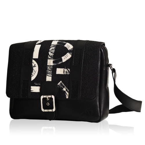 Black & White: Inheritance Shagreen Cross Body Bag