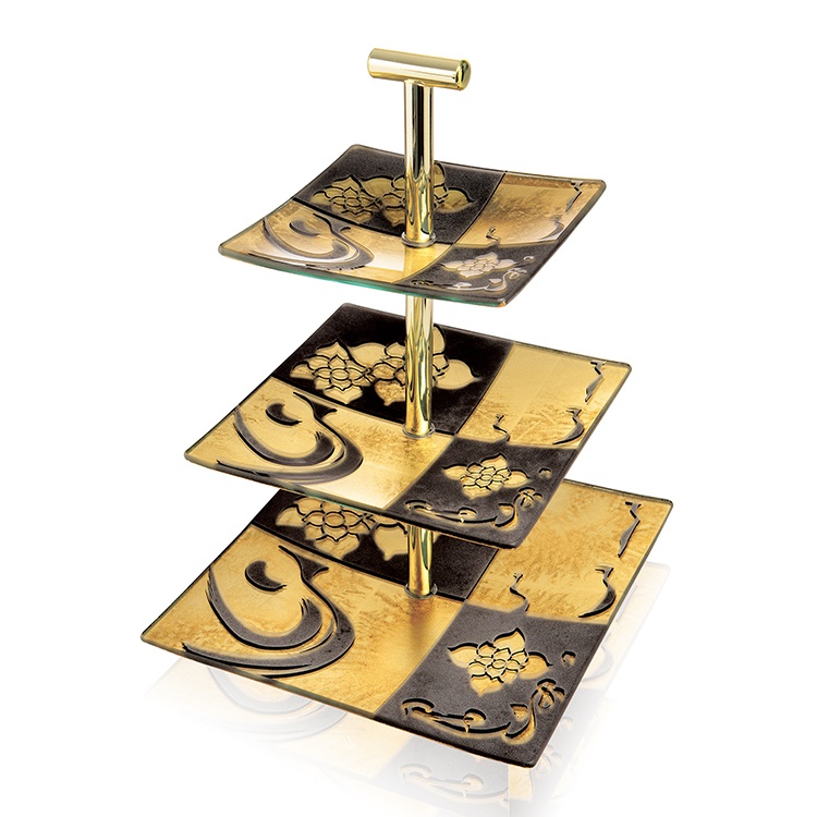 Treasure Vessel Liuli three-tier plates