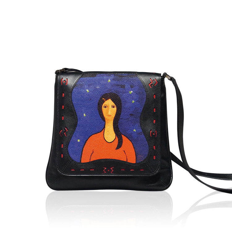 Lady of Orchid Grass 1 Shagreen Cross Body Bag