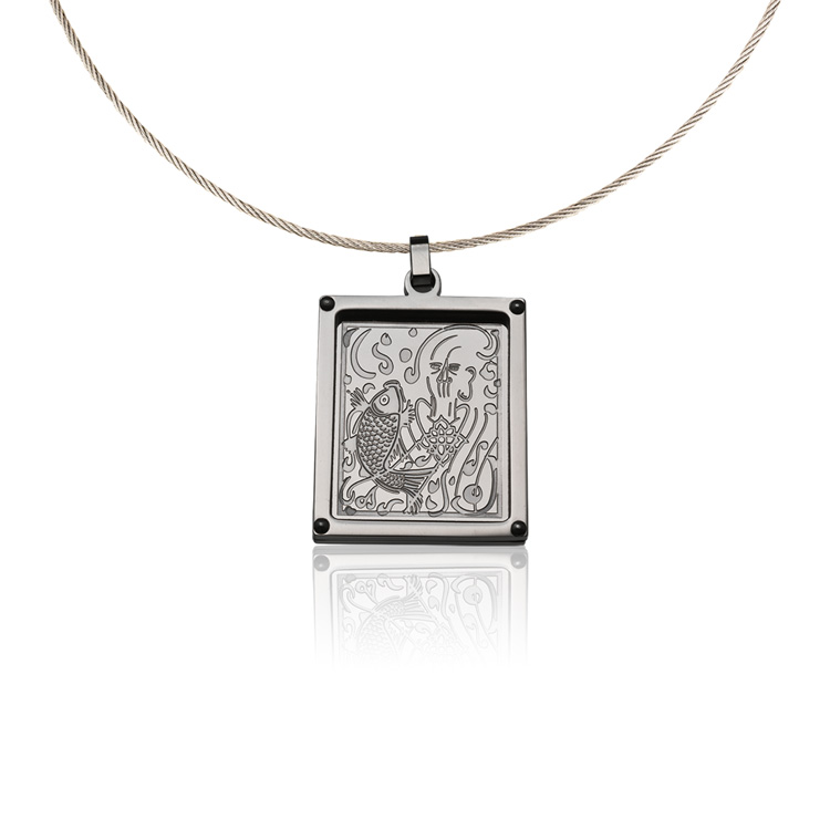 Awakening/Dragon Gate: To Transform Stainless Steel Pendant