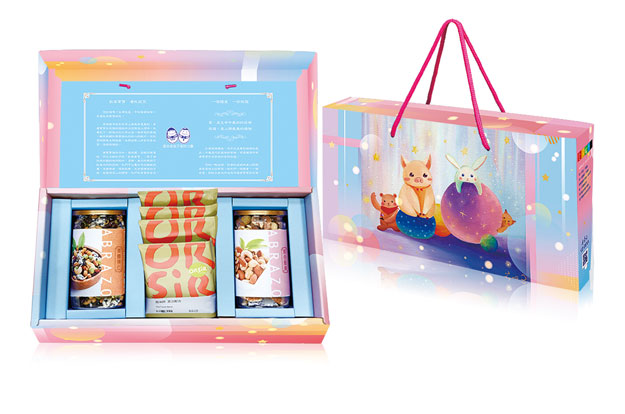 香华天、欧舍咖啡、爱不囉唆联手合作的萃果飘香综合坚果礼盒