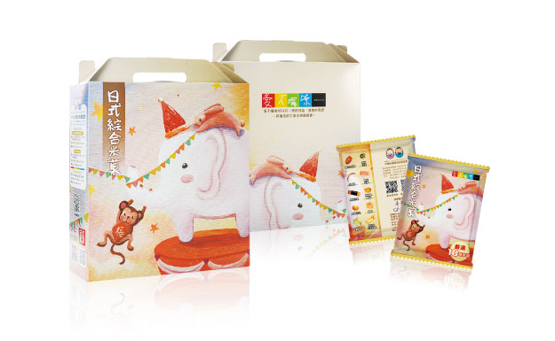 唐氏症基金會日式綜合米菓禮盒 ，香華天藝術授權陳誼欣動物樂園好開心